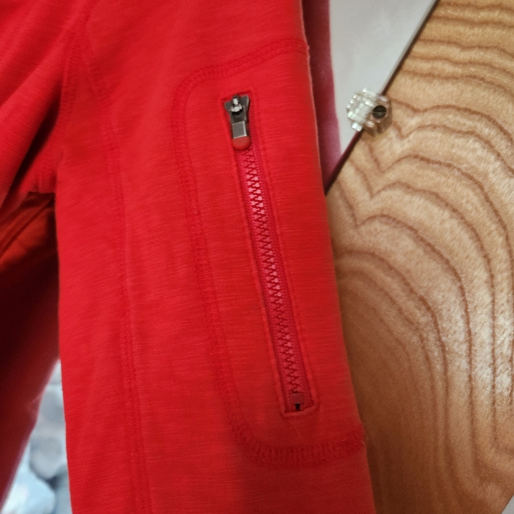 Athleta Zip Up Hoodie, Full Length XXS, red - Picture 3 of 12